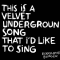 This Is a Velvet Underground Song That I'd Like to Sing - Rodolphe Burger