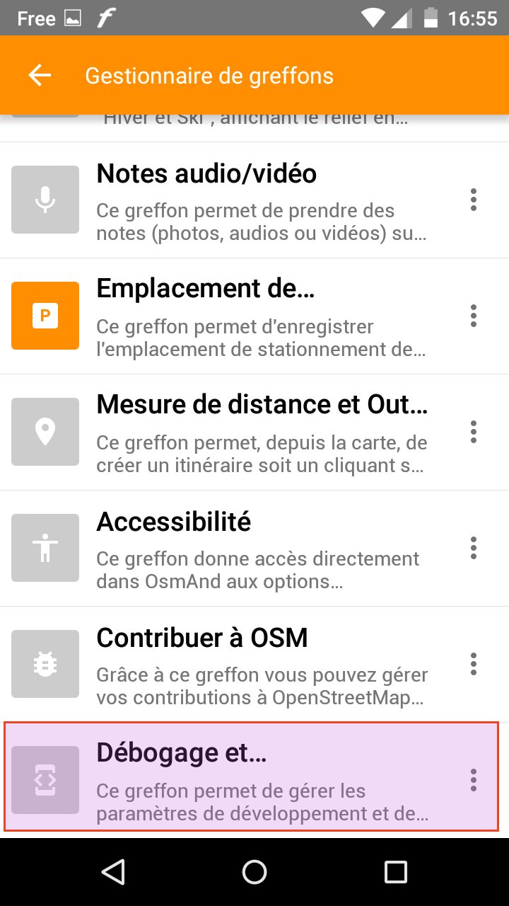 osmand plugin debogage 