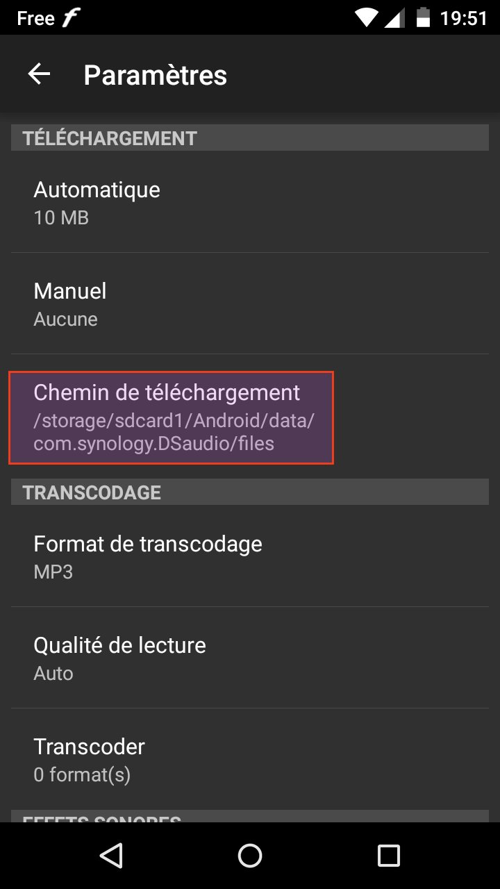 paramètres ds audio 